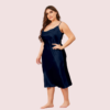 Plus Size Satin Cowl Neck Dress