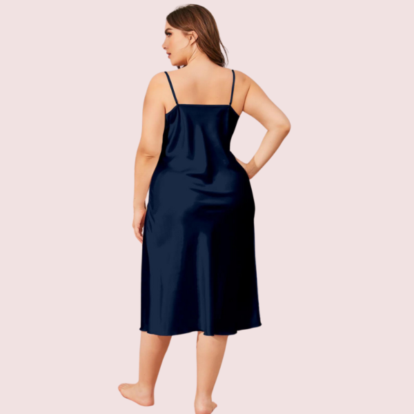 Plus Size Satin Cowl Neck Dress